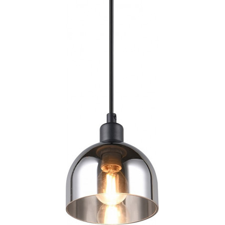 Lampa wisząca Molly - szkło, chrom/czarny | Reality