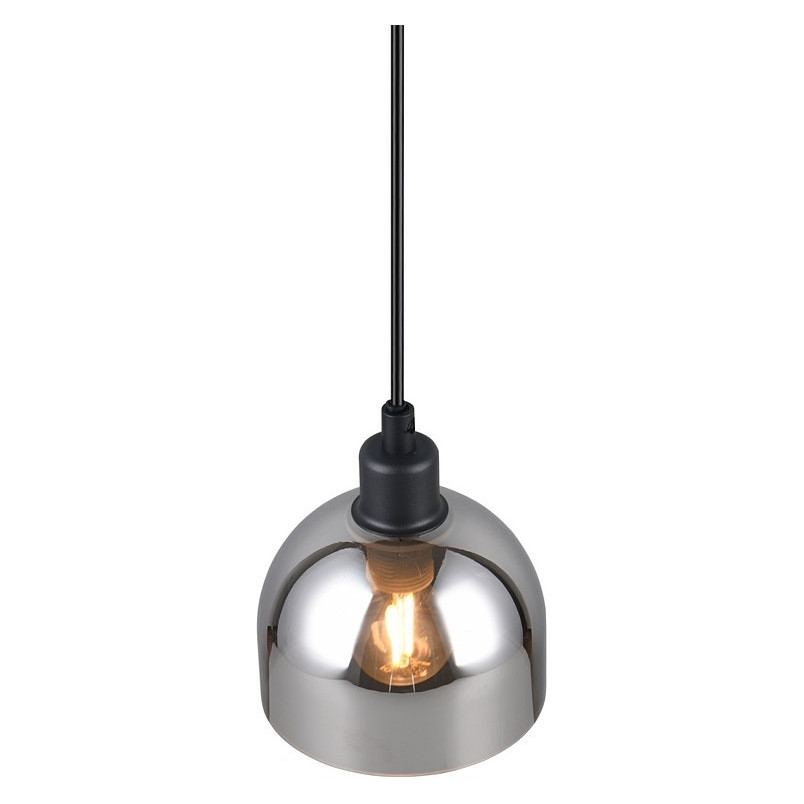 Lampa wisząca Molly - szkło, chrom/czarny | Reality
