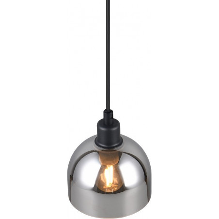 Lampa wisząca Molly - szkło, chrom/czarny | Reality