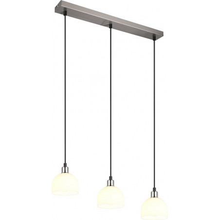 Lampa wisząca Molly III - szklana, potrójna, biały/nikiel | Reality