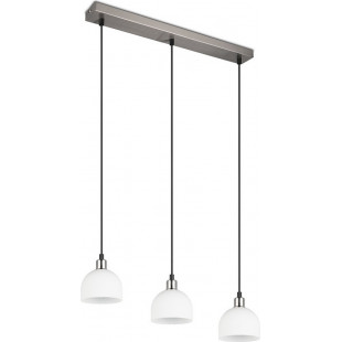 Lampa wisząca Molly III - szklana, potrójna, biały/nikiel | Reality