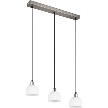 Lampa wisząca Molly III - szklana, potrójna, biały/nikiel | Reality