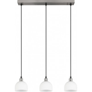 Lampa wisząca Molly III - szklana, potrójna, biały/nikiel | Reality