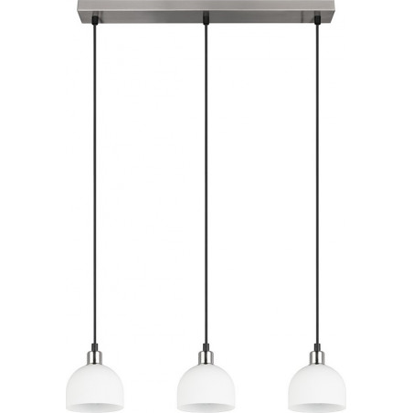 Lampa wisząca Molly III - szklana, potrójna, biały/nikiel | Reality
