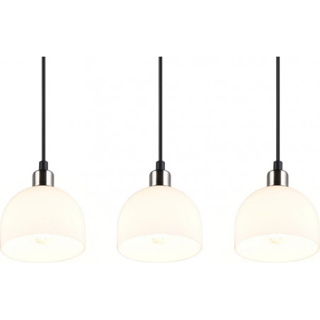 Lampa wisząca Molly III - szklana, potrójna, biały/nikiel | Reality