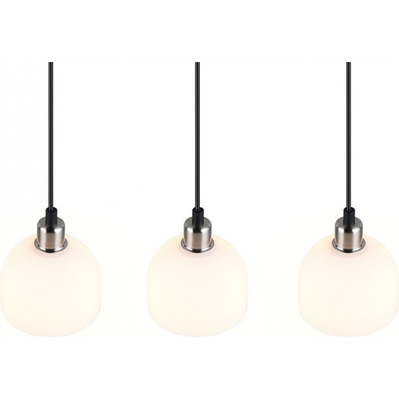 Lampa wisząca Molly III - szklana, potrójna, biały/nikiel | Reality