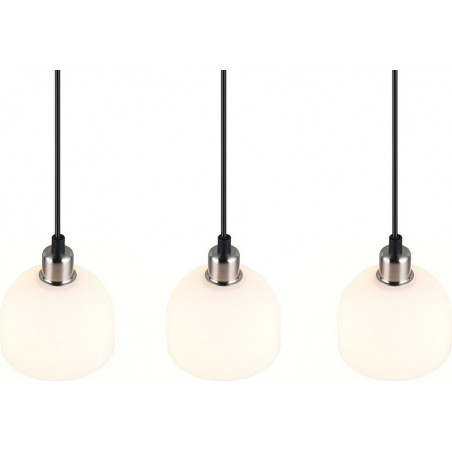 Lampa wisząca Molly III - szklana, potrójna, biały/nikiel | Reality