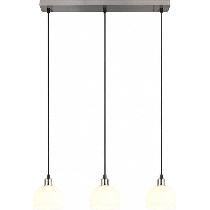 Lampa wisząca Molly III - szklana, potrójna, biały/nikiel | Reality