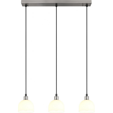 Lampa wisząca Molly III - szklana, potrójna, biały/nikiel | Reality