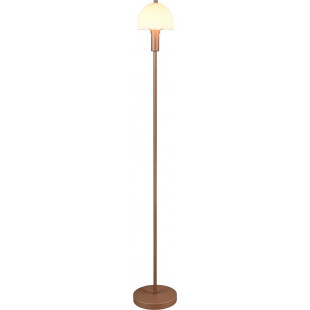 Lampa podłogowa szklany klosz retro Glenn 120cm opal / brąz Reality