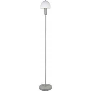 Lampa podłogowa szklany klosz retro Glenn 120cm opal / ciemny szary Reality