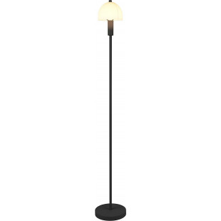 Lampa podłogowa szklany klosz retro Glenn 120cm opal / czarny mat Reality