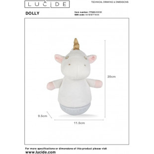 Lampka nocna Dolly Unicorn Lucide - Muzyka i LED | Sklep