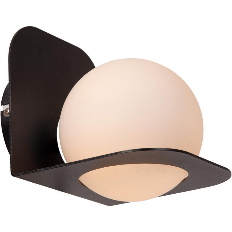 Kinkiet Lucide Davy - Szklana kula do łazni | Opal/Czarny