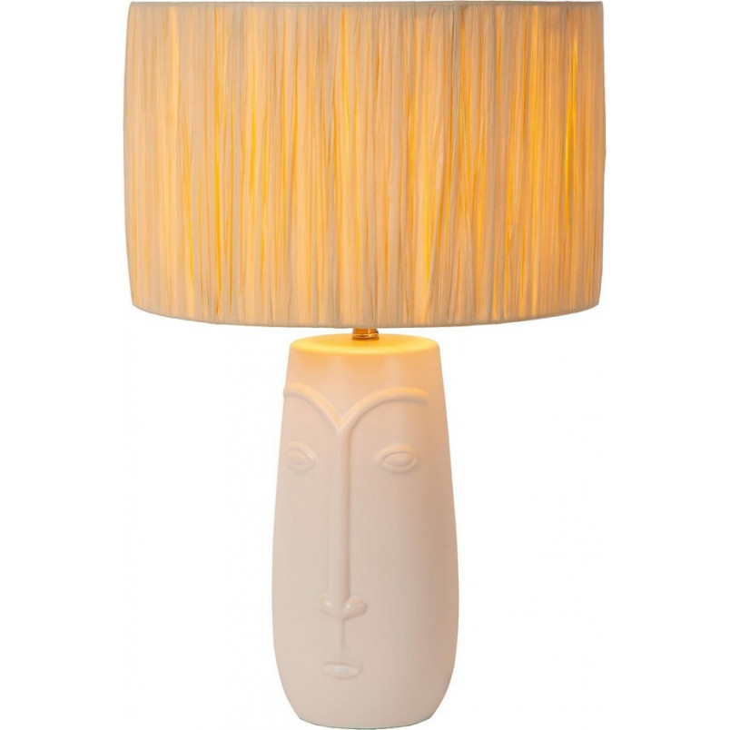 Lampa stołowa ceramiczna boho Viso | Biały/Kremowy | Lucide