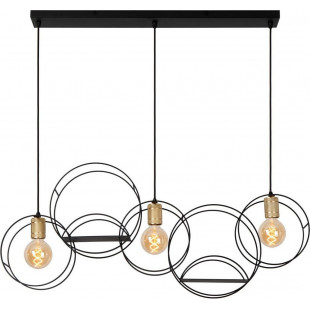 Lampa Loft Circle Czarno-Złota | Lucide - Oświetlenie