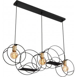 Lampa Loft Circle Czarno-Złota | Lucide - Oświetlenie