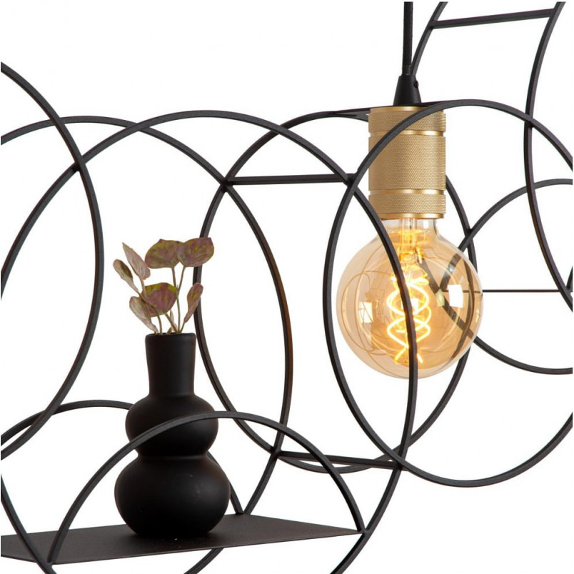 Lampa Loft Circle Czarno-Złota | Lucide - Oświetlenie