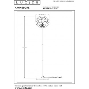 Lampa podłogowa Lucide Hannelore czarna - Modern design