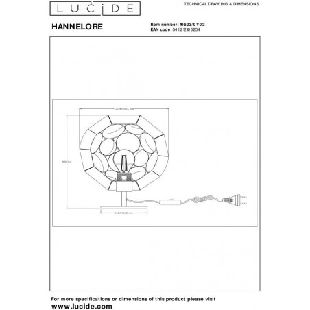 Lampa stołowa Lucide Hannelore - Modern, złoto, E27
