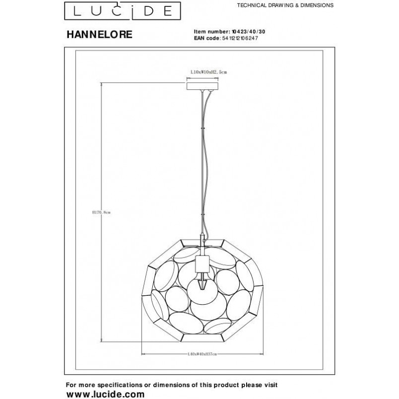 Lampa Wisząca Kula Czarna Lucide Hannelore | Design i Jakość