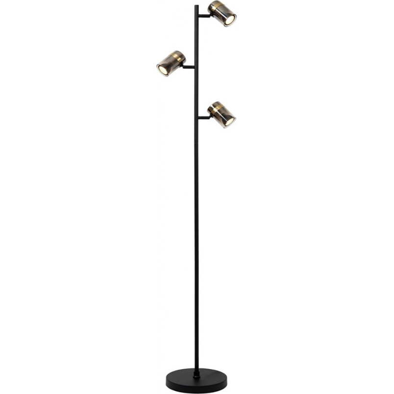 Lampa podłogowa szklana Lucide Upton | 3 punkty, czarny