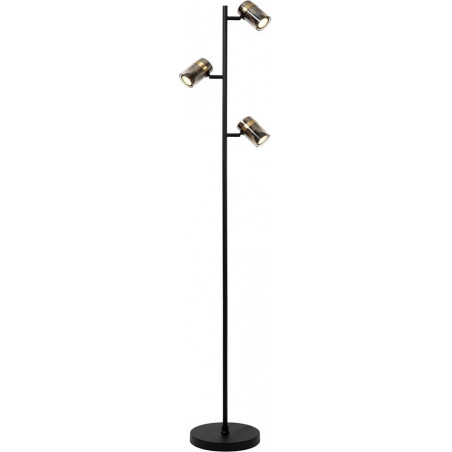 Lampa podłogowa szklana Lucide Upton | 3 punkty, czarny