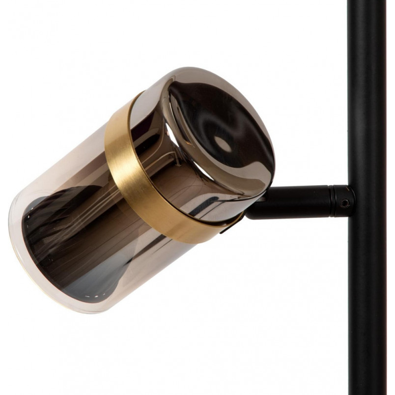 Lampa podłogowa szklana Lucide Upton | 3 punkty, czarny