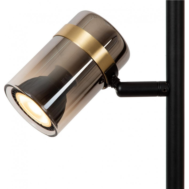 Lampa podłogowa szklana Lucide Upton | 3 punkty, czarny