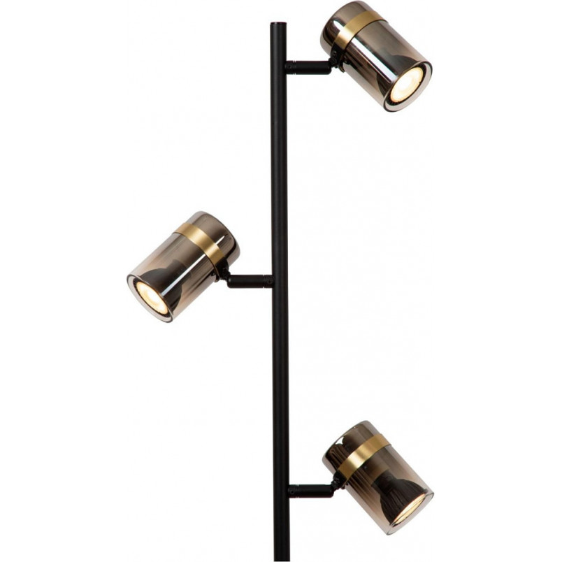 Lampa podłogowa szklana Lucide Upton | 3 punkty, czarny