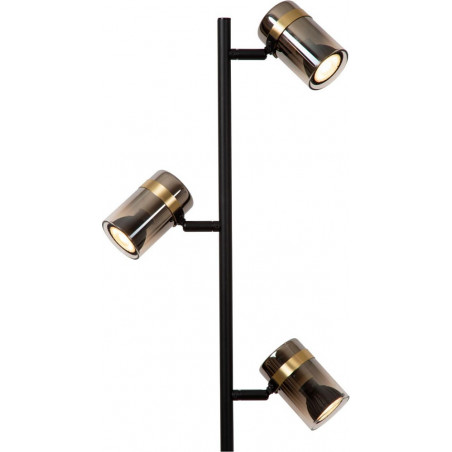 Lampa podłogowa szklana Lucide Upton | 3 punkty, czarny