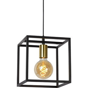 Lampa druciana wisząca loft Ruben 22 Czarny/Mosiądz marki Lucide