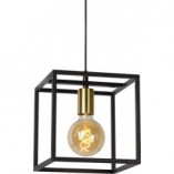 Lampa Wisząca Loft Ruben | Czarna z Mosiądzem | Lucide