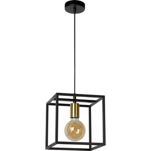 Lampa druciana wisząca loft Ruben 22 Czarny/Mosiądz marki Lucide