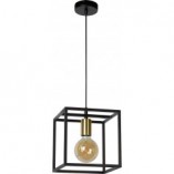 Lampa Wisząca Loft Ruben | Czarna z Mosiądzem | Lucide
