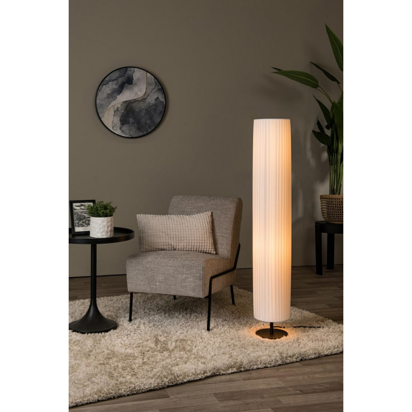 Lampa podłogowa Japandi Fold | Biała/Czarna | Lucide