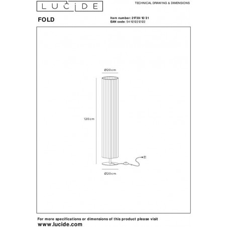 Lampa podłogowa Japandi Fold | Biała/Czarna | Lucide