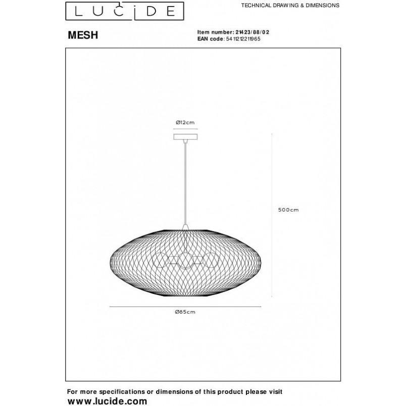 Lampa wisząca Mesh złota - Lucide | Nowoczesne oświetlenie