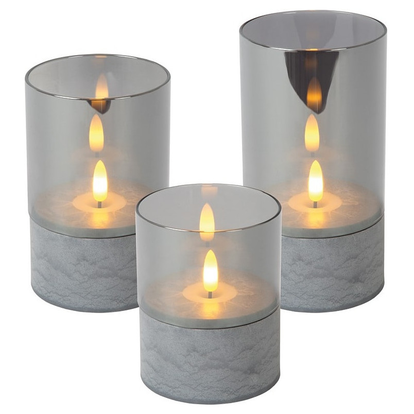 Lampa stołowa Velas szara Lucide - Zestaw 3 sztuk