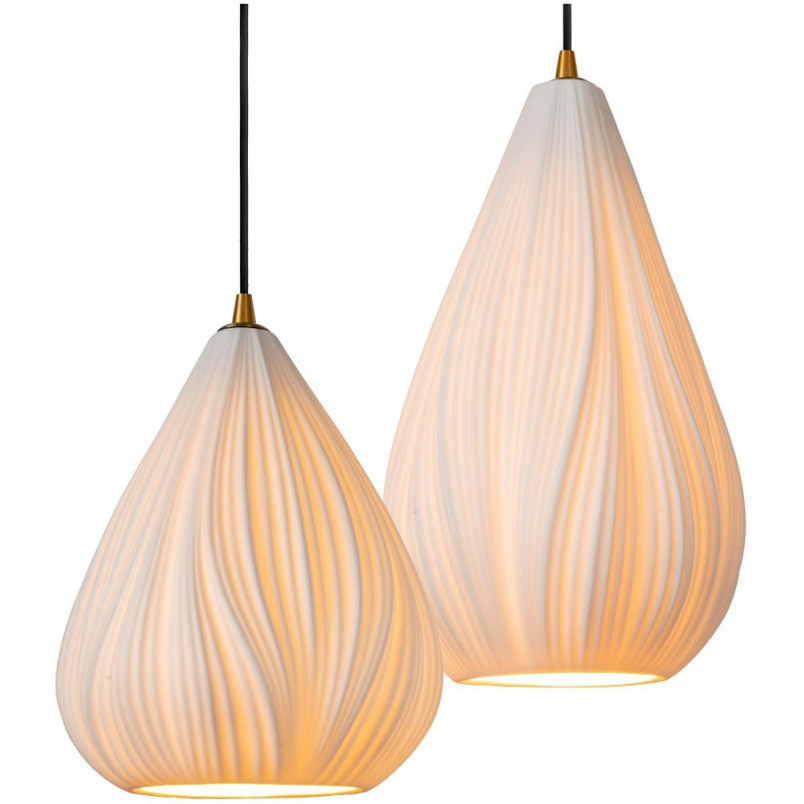 Lampa wisząca Cinzia | Biała porcelana, 3 punkty | Lucide