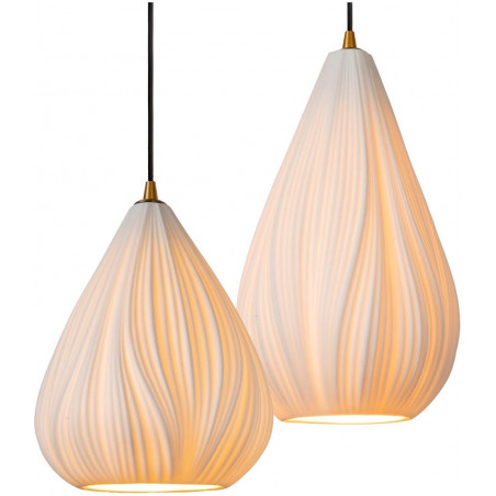 Lampa wisząca Cinzia | Biała porcelana, 3 punkty | Lucide