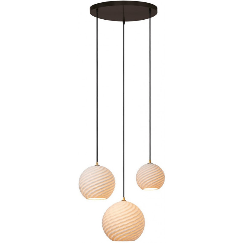 Lampa wisząca Biała Lucide | 3 punkty, Porcelana, E27