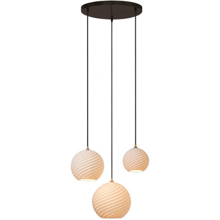 Lampa wisząca Biała Lucide | 3 punkty, Porcelana, E27