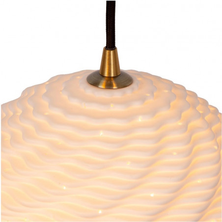 Lampa wisząca Biała Lucide | 3 punkty, Porcelana, E27