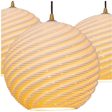 Lampa wisząca Biała Lucide | 3 punkty, Porcelana, E27