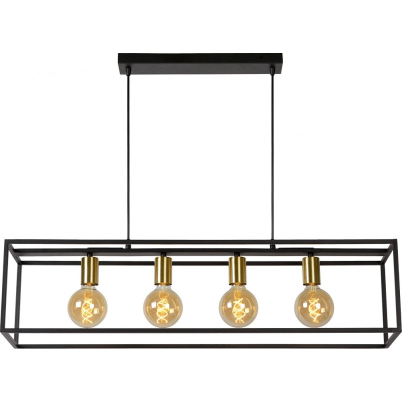 Lampa Ruben: Loftowa lampa wisząca czarna | Lucide