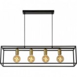 Lampa Ruben: Loftowa lampa wisząca czarna | Lucide
