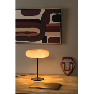 Lampa stołowa Sentino Lucide - Retro, szklany klosz, pomarańczowa