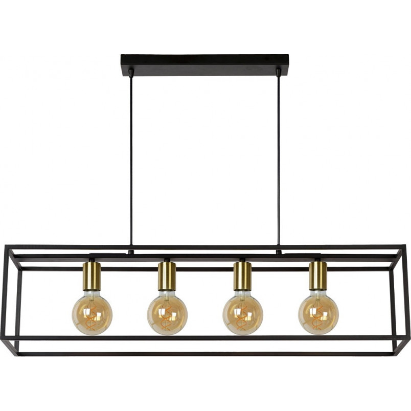 Lampa Ruben: Loftowa lampa wisząca czarna | Lucide