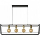 Lampa Ruben: Loftowa lampa wisząca czarna | Lucide